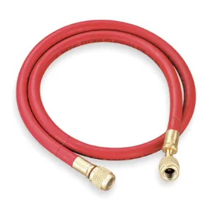 YELLOW JACKET 29660 Charging Hose, Ball Valve End, 1/4 Inch Size, 60 Inch Hose, Ball Valve End, 1/4 Inch Size, Red | AA2JRV 10M804