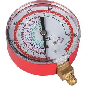 YELLOW JACKET 49137 Pressure Gauge, Red, 3-1/8 Inch Size | AC2XRE 2NXE1
