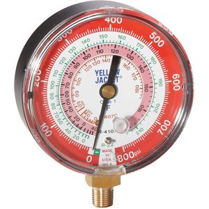 YELLOW JACKET 49141 Pressure Gauge, High Side, 3-1/8 Inch Size, 800 PSI | AA4EQV 12H944