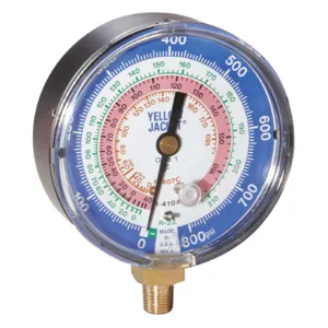 YELLOW JACKET 49142 Pressure Gauge, Low Side, 3-1/8 Inch Size | AA4EQW 12H945