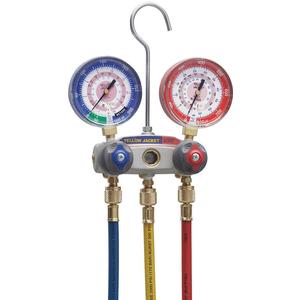 YELLOW JACKET 49867 Manifold with 60 Inch Hose, 3/8 Inch Size, 2 Valves | AA4EQY 12H947