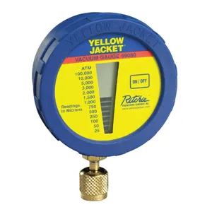 YELLOW JACKET 69080 Vacuum Gauge, Digital LCD, with Battery, Hook and Pouch | AF6DFZ 9XGJ8