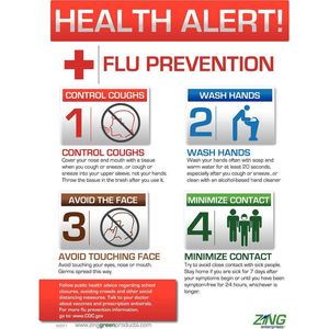 ZING 5011 Sicherheitsposter 22 x 16 Zoll Grippeprävention | AE4DYM 5JMW9