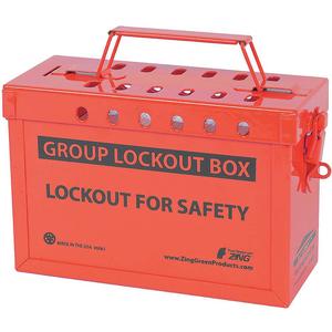 ZING 6061R Group Lockout Box Edelstahl Rot | AG3NAU 33NR96