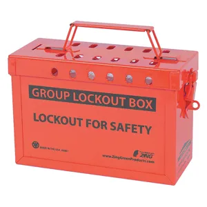 ZING 6061R Group Lockout Box Stainless Steel Red | AG3NAU 33NR96