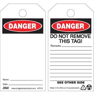 ZING 7013 Danger Tag 5-3/4 x 3 Inch Plastic Osha - Pack Of 10 | AF6DQL 9XWU0