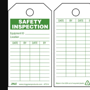 ZING 7014 Safety Inspection Tag 5-3/4 x 3 Inch - Pack Of 10 | AF6DMK 9XUJ9