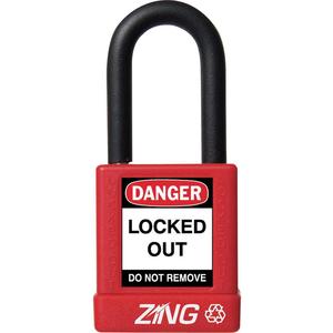 ZING 7030 Lockout-Vorhängeschloss mit unterschiedlichem Schlüssel, rot, 1/4 Zoll Bügeldurchmesser | AE8FLY 6CXF7