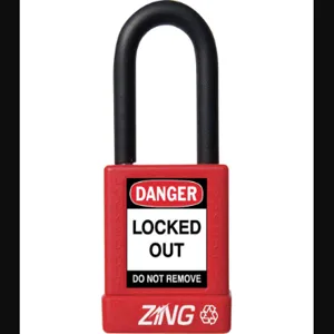 ZING 7030 Lockout Padlock Keyed Different Red 1/4 Inch Shackle Diameter | AE8FLY 6CXF7