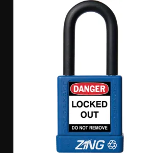 ZING 7033 Lockout Padlock Keyed Alike Blue 1/4 Inch Diameter | AE8FMB 6CXG0