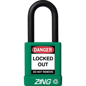 ZING 7035 Lockout Padlock Keyed Alike Green 1/4in. Diameter | AE8FMD 6CXG2