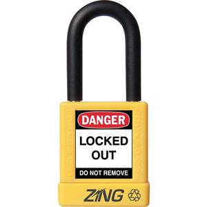 ZING 7038 Lockout-Vorhängeschloss mit unterschiedlichem Schlüssel, gelb, 1/4 Zoll Durchmesser | AE8FMG 6CXG5