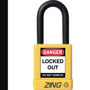 ZING 7038 Lockout Padlock Keyed Different Yellow 1/4 Inch Diameter | AE8FMG 6CXG5