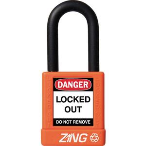 ZING 7043 Lockout-Vorhängeschloss, gleichschließend, Orange, 1/4 Zoll Durchmesser | AE8FMM 6CXH0