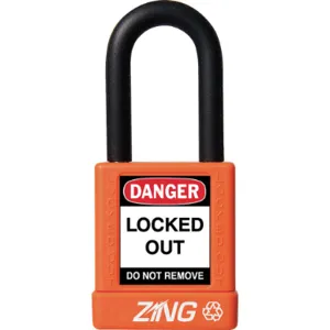 ZING 7043 Lockout Padlock Keyed Alike Orange 1/4 Inch Diameter | AE8FMM 6CXH0