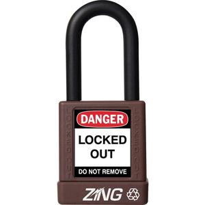 ZING 7045 Lockout Padlock Keyed Alike Brown 1/4in. Diameter | AE8FMP 6CXH2