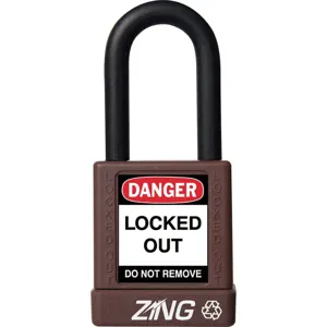 ZING 7044 Lockout Padlock Keyed Different Brown 1/4in. Diameter | AE8FMN 6CXH1