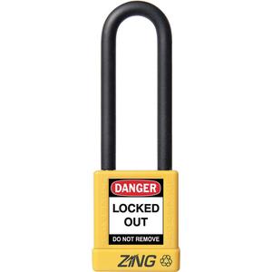 ZING 7054 Lockout-Vorhängeschloss mit unterschiedlichem Schlüssel, gelb, 1/4 Zoll Durchmesser | AE8FMZ 6CXJ1