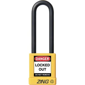 ZING 7054 Lockout Padlock Keyed Different Yellow 1/4 Inch Diameter | AE8FMZ 6CXJ1