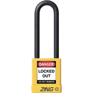 ZING 7055 Lockout Padlock Keyed Alike Yellow 1/4 Inch Diameter | AE8FNA 6CXJ2