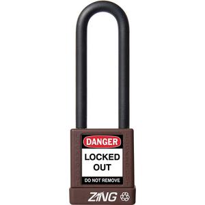 ZING 7061 Lockout-Vorhängeschloss, gleichschließend, braun, 1/4 Zoll. Durchmesser | AE8FNG 6CXJ8