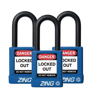 ZING 7064 Lockout Padlock Keyed Alike Blue 1/4 Inch - Pack Of 3 | AE8FNK 6CXK1