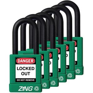 ZING 7067 Lockout Vorhängeschloss Keyed Alike Green 1/4 Zoll - 6er Pack | AE8FNN 6CXK4