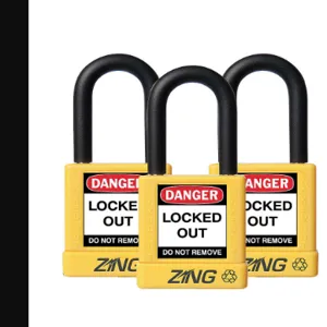 ZING 7068 Lockout Padlock Keyed Alike Yellow 1/4 Inch - Pack Of 3 | AE8FNP 6CXK5