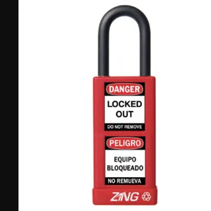 ZING 7071 Lockout Padlock Keyed Alike Red 1/4 Inch Shackle Diameter | AF2GRC 6TMH2