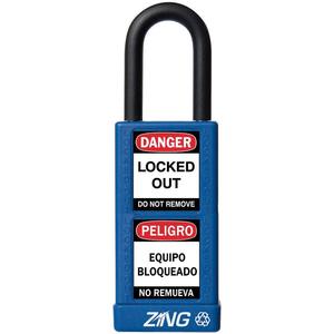 ZING 7072 Lockout-Vorhängeschloss mit unterschiedlichem Schlüssel, blau, 1/4 Zoll Durchmesser | AF2GRD 6TMH3
