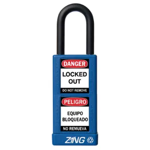 ZING 7072 Lockout Padlock Keyed Different Blue 1/4 Inch Diameter | AF2GRD 6TMH3