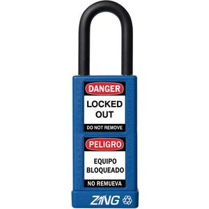 ZING 7073 Lockout Padlock Keyed Alike Blue 1/4 Inch Diameter | AF2GRE 6TMH4