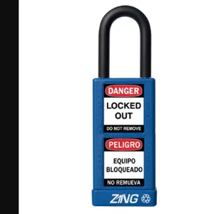 ZING 7073 Lockout Padlock Keyed Alike Blue 1/4 Inch Diameter | AF2GRE 6TMH4