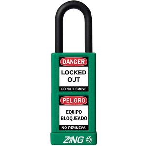 ZING 7074 Lockout-Vorhängeschloss mit unterschiedlichem Schlüssel, grün, 1/4 Zoll Durchmesser | AF2GRF 6TMH5