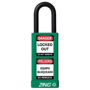 ZING 7074 Lockout Padlock Keyed Different Green 1/4 Inch Diameter | AF2GRF 6TMH5