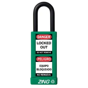 ZING 7075 Lockout Padlock Keyed Alike Green 1/4 Inch Diameter | AF2GRG 6TMH6