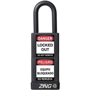 ZING 7076 Lockout-Vorhängeschloss mit unterschiedlichem Schlüssel, schwarz, 1/4 Zoll Durchmesser | AF2GRH 6TMH7