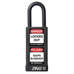 ZING 7076 Lockout Padlock Keyed Different Black 1/4 Inch Diameter | AF2GRH 6TMH7