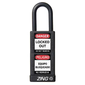 ZING 7077 Lockout Padlock Keyed Alike Black 1/4 Inch Diameter | AF2GRJ 6TMH8