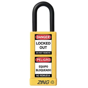 ZING 7078 Lockout Padlock Keyed Different Yellow 1/4 Inch Diameter | AF2GRK 6TMH9