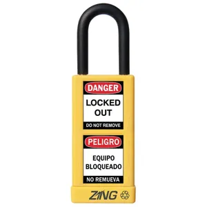 ZING 7079 Lockout Padlock Keyed Alike Yellow 1/4 Inch Diameter | AF2GRL 6TMJ0