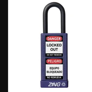 ZING 7081 Lockout Padlock Keyed Alike Purple 1/4 Inch Diameter | AF2GRN 6TMJ2