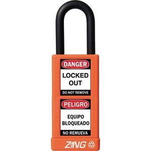 ZING 7082 Lockout Padlock Keyed Different Orange 1/4 Inch Diameter | AF2GRP 6TMJ3