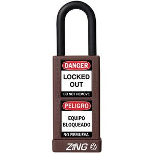 ZING 7084 Lockout-Vorhängeschloss mit unterschiedlichem Schlüssel, braun, 1/4 Zoll Durchmesser | AF2GRR 6TMJ5