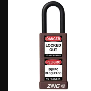 ZING 7084 Lockout Padlock Keyed Different Brown 1/4 Inch Diameter | AF2GRR 6TMJ5