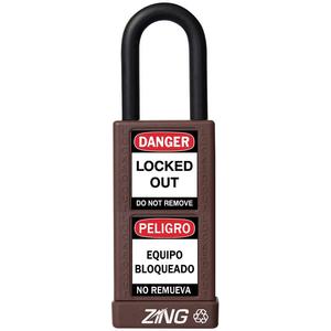ZING 7085 Lockout-Vorhängeschloss, gleichschließend, braun, 1/4 Zoll Durchmesser | AF2GRT 6TMJ6
