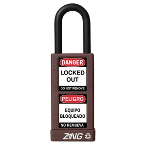 ZING 7085 Lockout Padlock Keyed Alike Brown 1/4 Inch Diameter | AF2GRT 6TMJ6