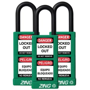 ZING 7090 Lockout Padlock Keyed Alike Green 1/4 Inch - Pack Of 3 | AF2GRY 6TMK1