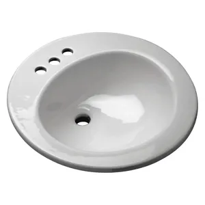 ZURN Z5124 Lavatory Sink Without Faucet 19 Inch Length Round | AH8KJT 38VC51