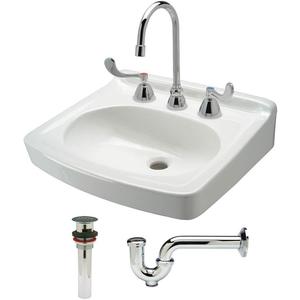 ZURN Z5358.530.1.07.00.00 Bathroom Sink Kit Wall White 19-1/2 Inch Length | AA2GTA 10J136